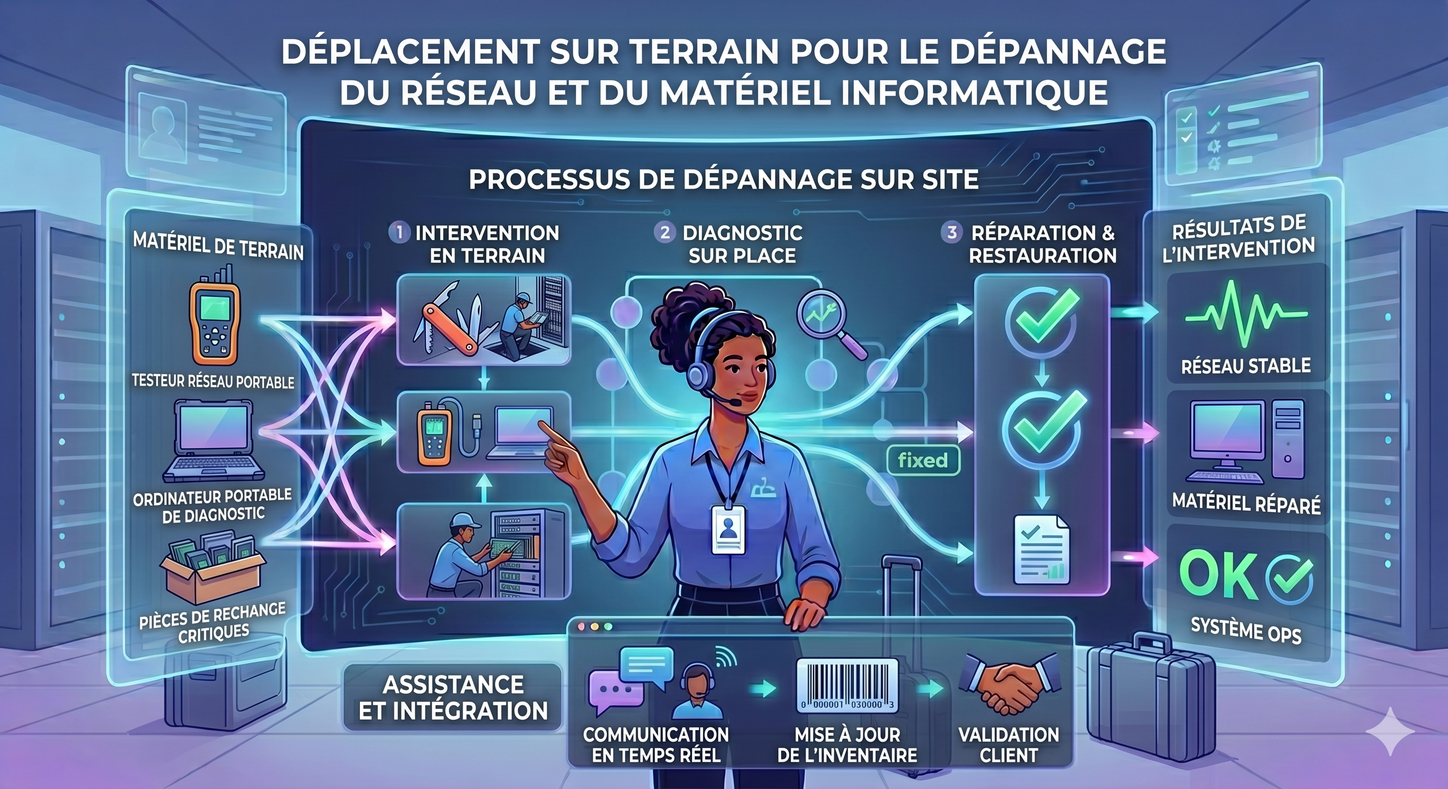 Illustration dépannage réseau et matériel