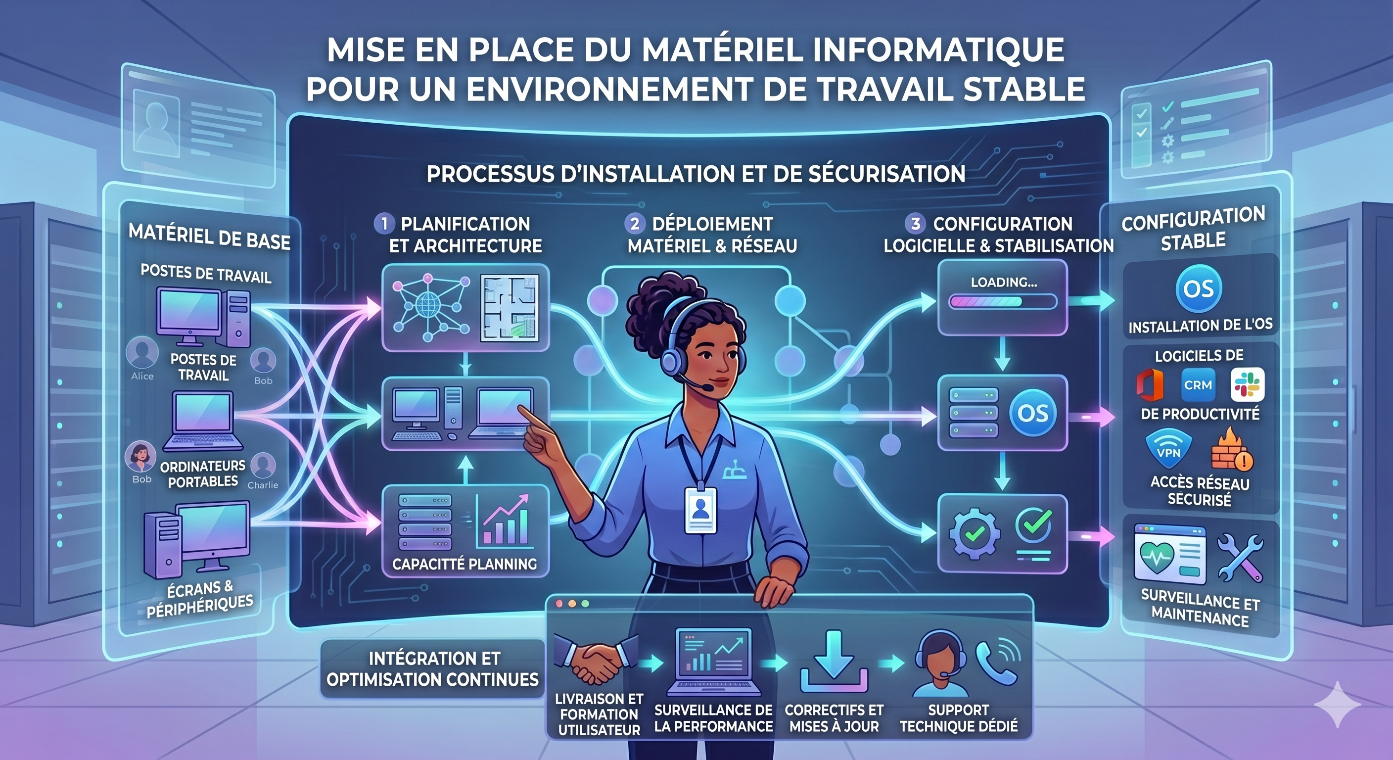 Illustration mise en place matériel
