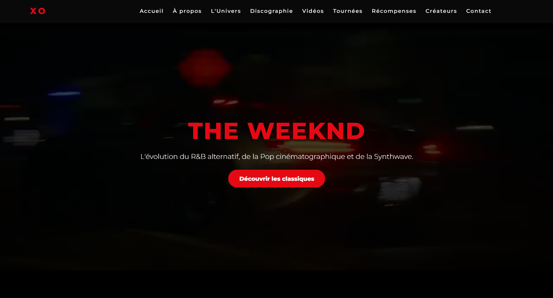 Aperçu du site The Weeknd